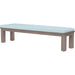 Laguna Outdoor Dining Bench by Sunset West in browns. Made from aluminum in a modern style.
