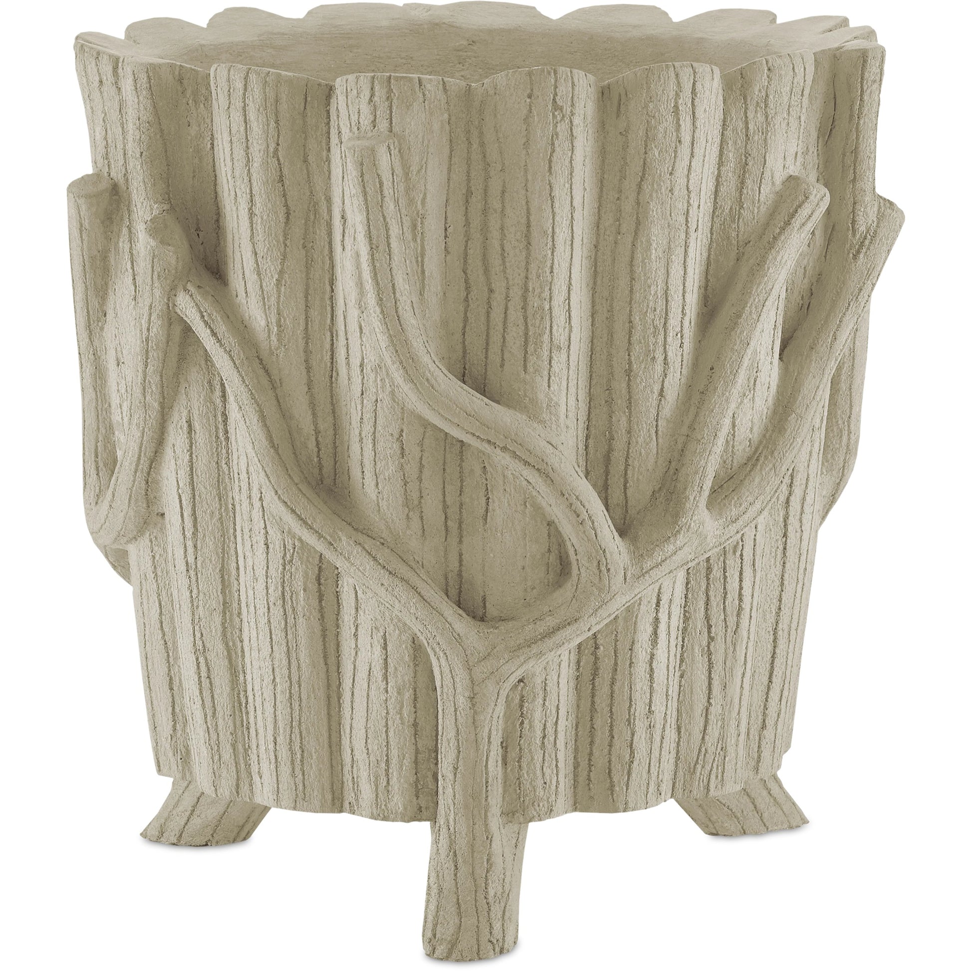 Faux Bois Planter by Currey and Company in portland, faux bois. Made from concrete, iron in a rustic style.