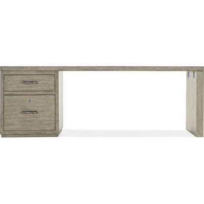 Linville Falls Desk - 84" Top-Small File and Leg by Hooker Furniture in mink. Made from oak veneers in a modern style.