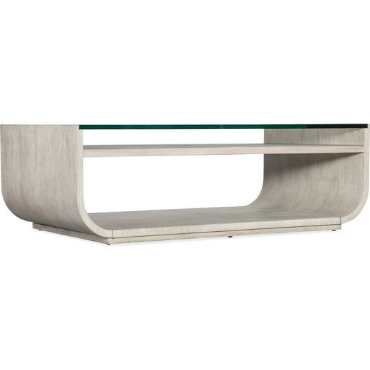 001 SI-2133655 | Primary Silo | Modern Mood Rectangle Cocktail Table by Hooker Furniture. Made from oak veneers, glass in a modern style.