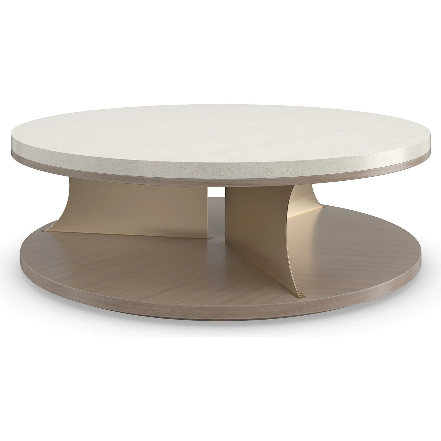 002 SI-2162895 | Additional Silo | Braces Cocktail Table by Caracole in ivory, gold and ivory craze, dry martini, brushed gold. Made from poplar, koto in a transitional style.