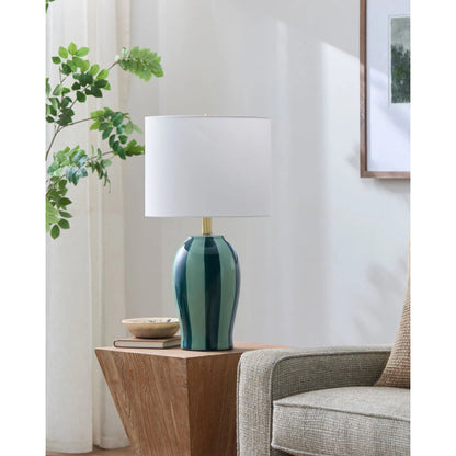 Rethel Striped Accent Table Lamp by Livabliss. Made from unique in a eclectic & global style.