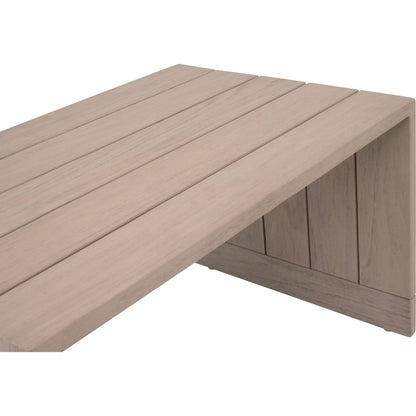Rhode Coffee Table by Essentials For Living in oat flat rope, washed ever teak. Made from solid teak wood, aluminum in a transitional style.