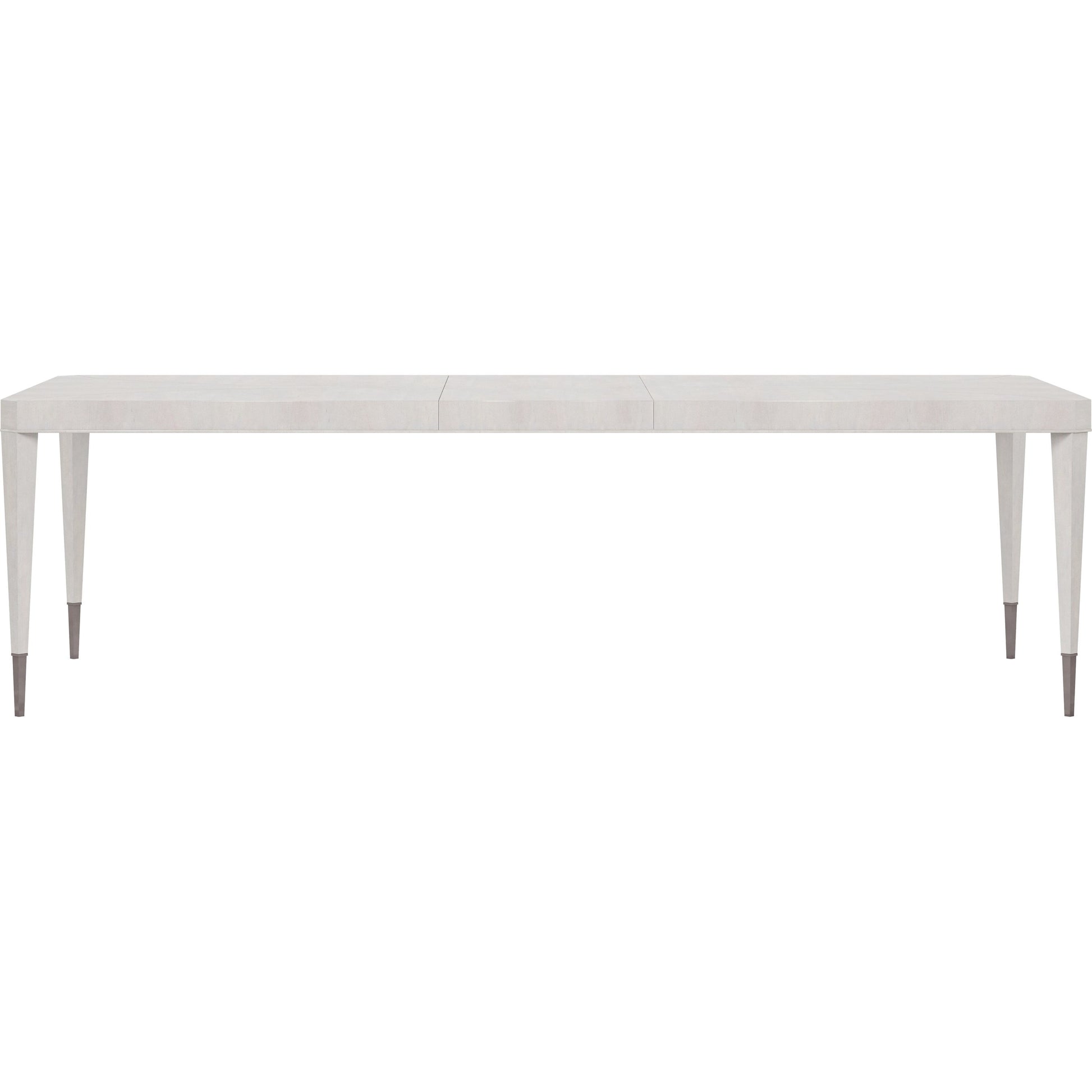 Mezzanine Rectangular Dining Table by A.R.T. Furniture in dove gray. Made from parawood, poplar solids, maple veneer, steel in a modern style.