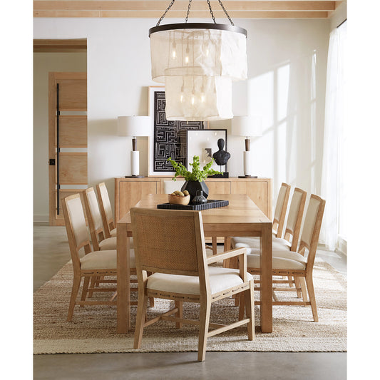 Retreat Cane Back Side Chair (Set of 2) by Hooker Furniture in wiley snow and dune. Made from wood, cane, performance fabric 70% polyester, 25% viscose, 5% linen in a modern style.