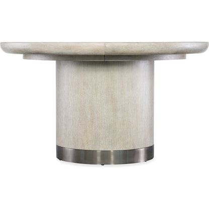 Modern Mood Round Dining Table by Hooker Furniture. Made from oak veneers, metal in a modern style.