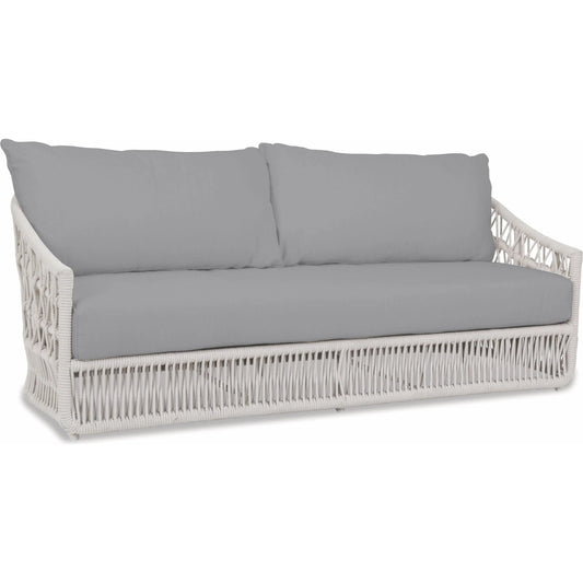 Dana Outdoor Rope Sofa in Linen by Sunset West in whites/creams/beiges. Made from olefin rope in a coastal style.