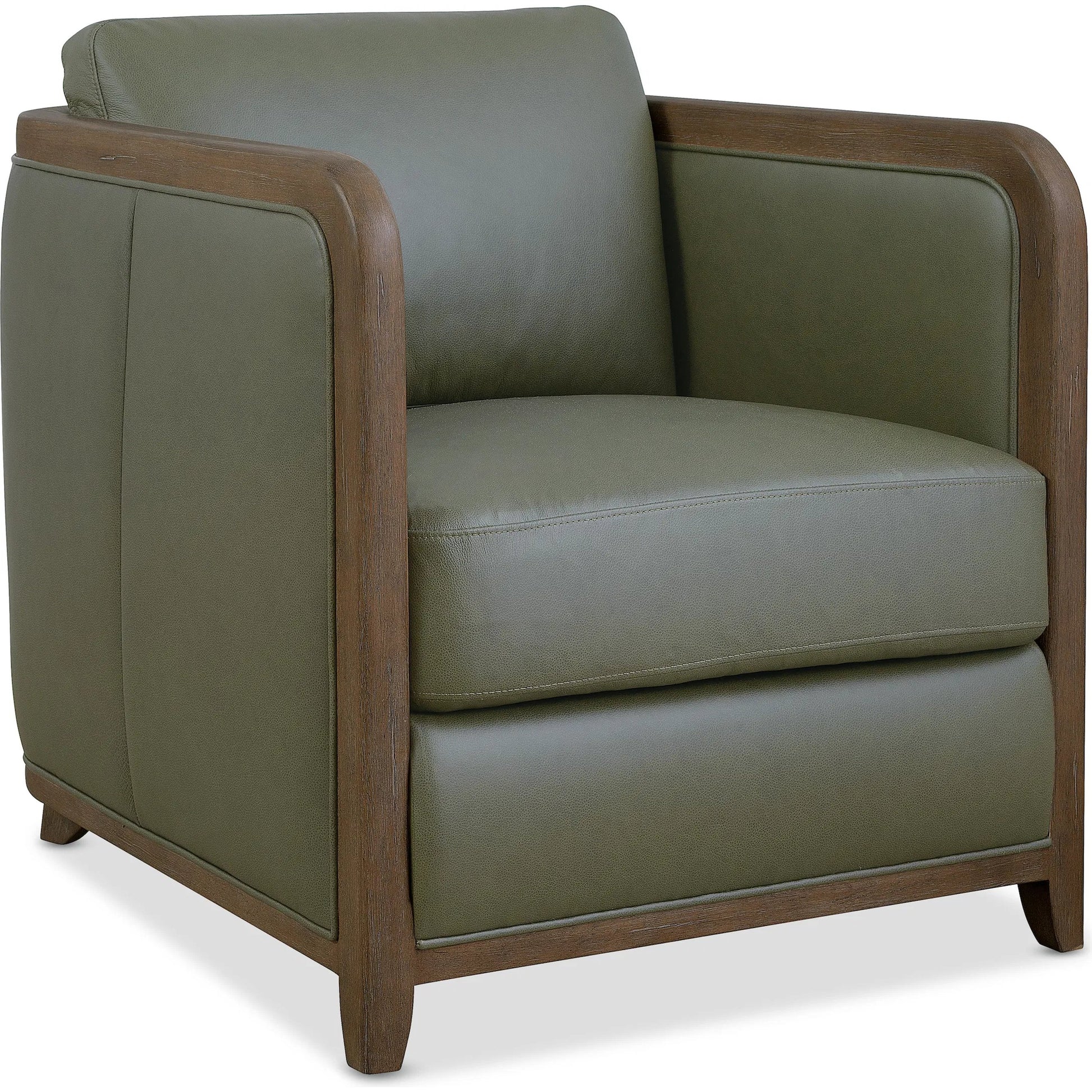 Breeze Accent Chair by Hooker Furniture in verona forest and brown. Made from leather in a traditional style.