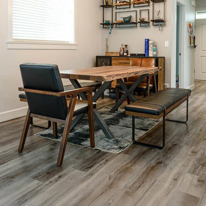 Rio Cool Armchair by LH Imports in brown mindi oak, leather/goat hair and mindi oak. Made from mindi oak, leather, pu leather, goat hair in a cottage & farmhouse style.