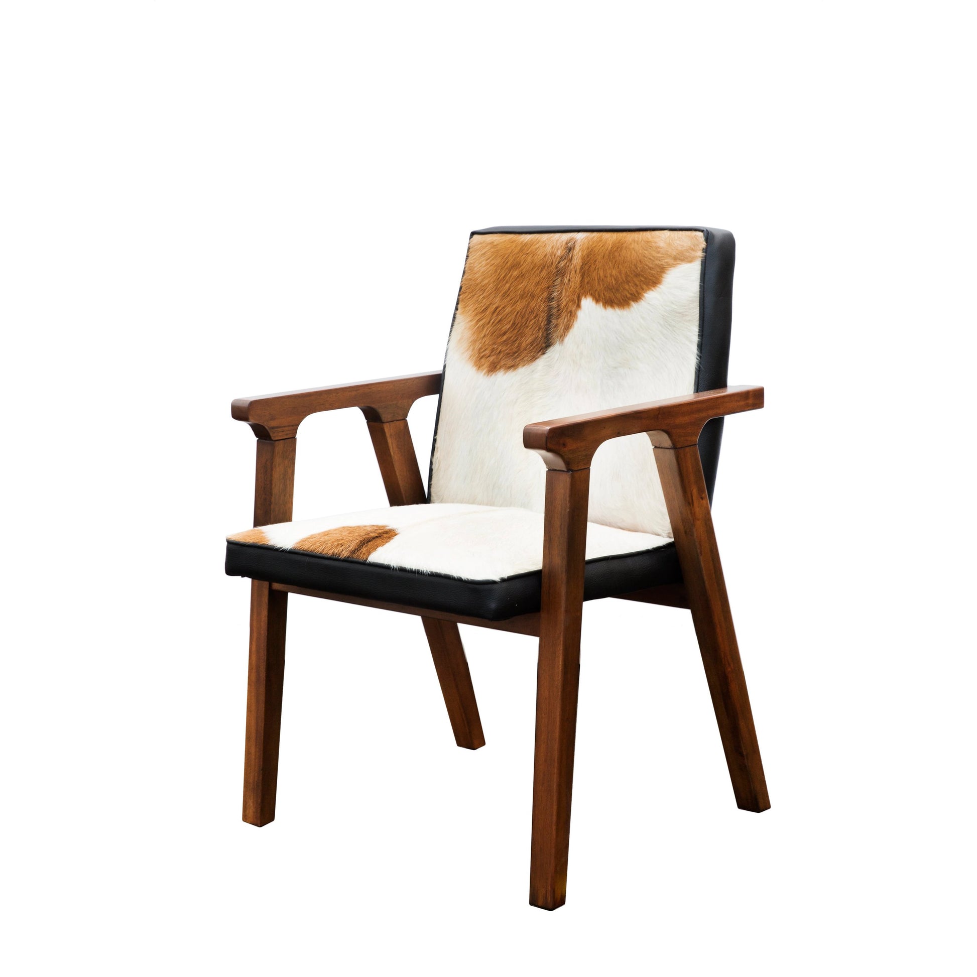 Rio Cool Armchair by LH Imports in brown mindi oak, leather/goat hair and mindi oak. Made from mindi oak, leather, pu leather, goat hair in a cottage & farmhouse style.