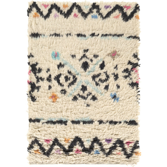 Riad Rug by Surya in cream, black. Made from 80% wool, 20% cotton in a unique style.