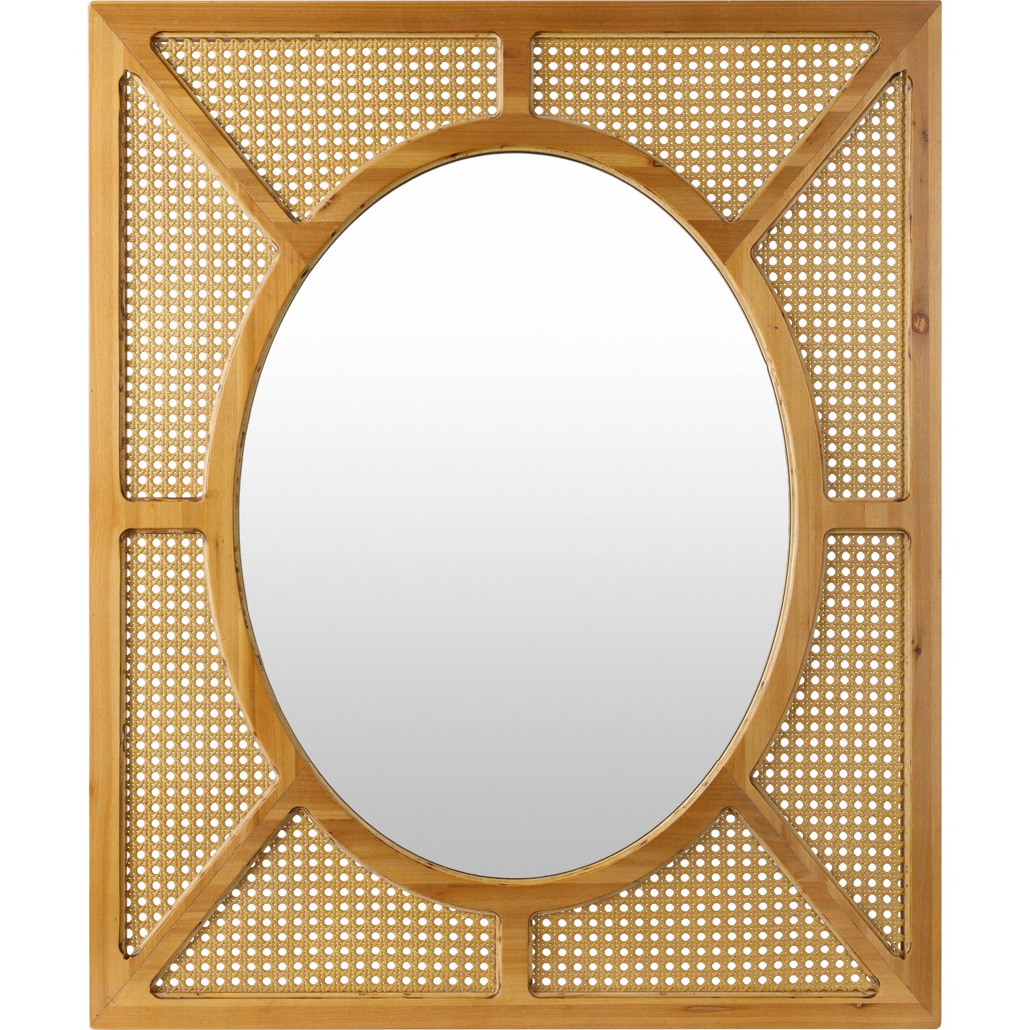 001 SI-1948562 | Primary Silo | Kiara Mirror - 32909 by Surya in brown. Made from frame: rattan, substrate: manufactured wood in a cottage & farmhouse style.