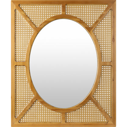 Kiara Mirror - 32909 by Surya in brown. Made from frame: rattan, substrate: manufactured wood in a cottage & farmhouse style.