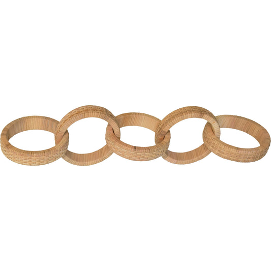 Ringlo Round Natural Rattan Decorative Chain by Worlds Away in brown. Made from unique in a unique style.