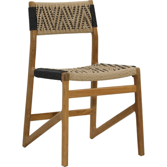 Lumen Dining Chair by Arch & Plane in natural, black. Made from teak wood, synthetic wicker in a unique style.