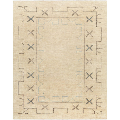 Riviera RIV-2300 Rug by Surya in cream, gray, pale blue. Made from main: 80% new zealand wool, main: 20% cotton in a unique style.