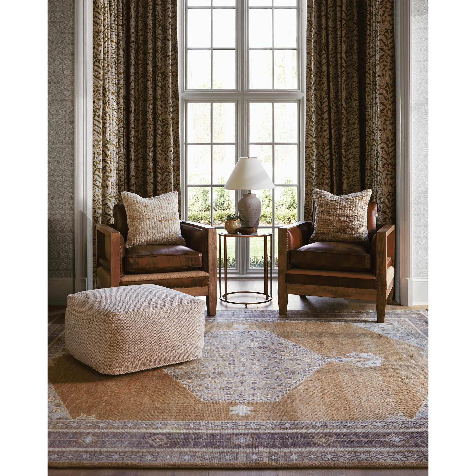 Riviera RIV-2302 Rug by Surya in amber, gray, pale blue, cream. Made from main: 80% new zealand wool, main: 20% cotton in a unique style.