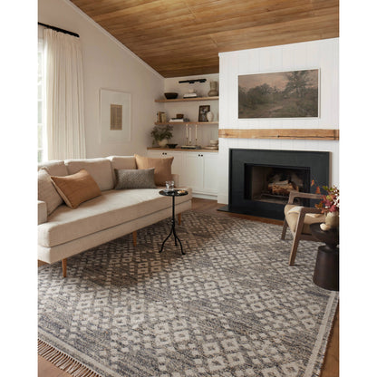 Rivers RIV-01 Rug by Angela Rose x Loloi in denim, ivory. Made from wool / jute / cotton in a unique style.