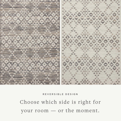 Rivers RIV-01 Rug by Angela Rose x Loloi in denim, ivory. Made from wool / jute / cotton in a unique style.