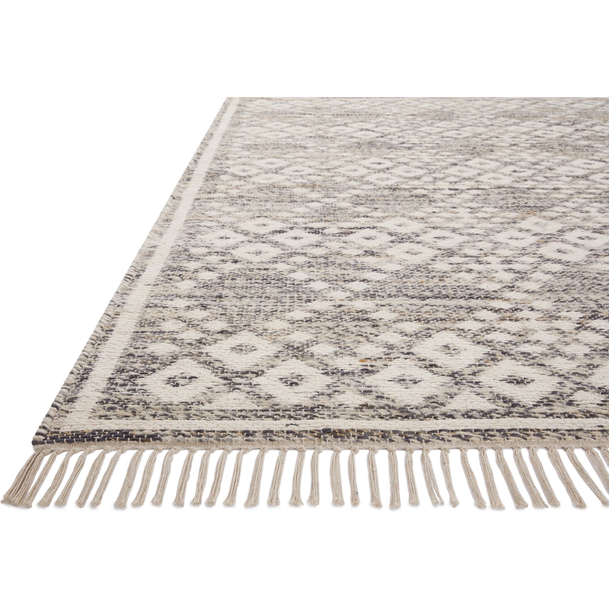 Rivers RIV-01 Rug by Angela Rose x Loloi in denim, ivory. Made from wool / jute / cotton in a unique style.