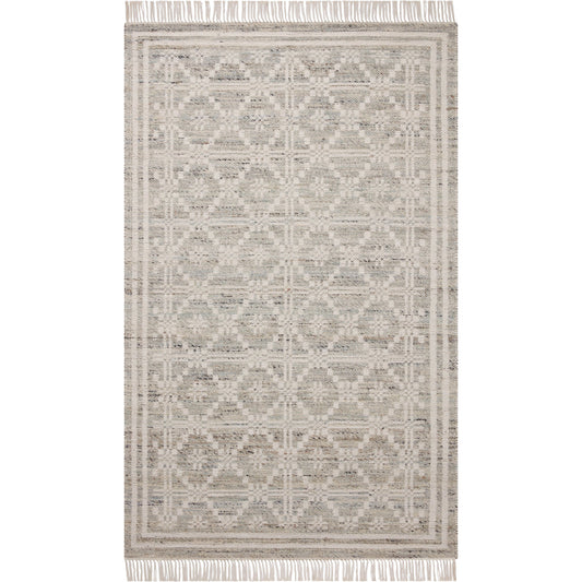 Rivers RIV-02 Rug by Angela Rose x Loloi in lagoon, ivory. Made from wool / jute / cotton in a unique style.