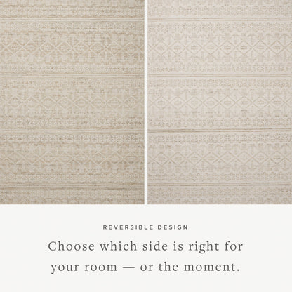 Rivers RIV-03 Rug by Angela Rose x Loloi in sand, ivory. Made from wool / jute / cotton in a unique style.
