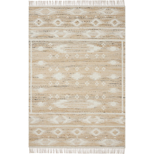 Rivers RIV-04 Rug by Angela Rose x Loloi in natural, ivory. Made from wool / jute / cotton in a unique style.