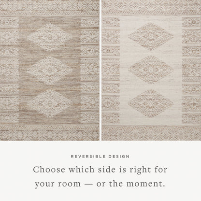 Rivers RIV-05 Rug by Angela Rose x Loloi in lilac, ivory. Made from wool / jute / cotton in a unique style.