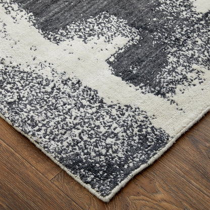 Coda Rug - 8930F by Feizy in black, white. Made from wool, viscose in a unique style.