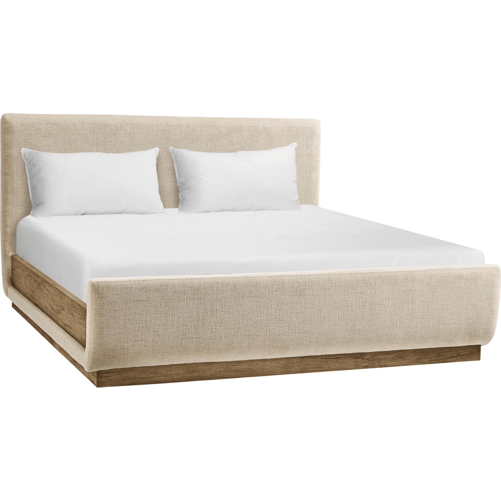 Stone Ridge Upholstered Bed by Jonathan Charles in tully light acacia. Made from unique in a transitional style.
