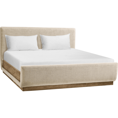 Stone Ridge Upholstered Bed by Jonathan Charles in tully light acacia. Made from unique in a transitional style.