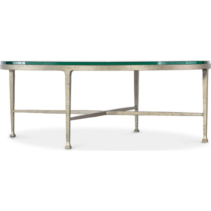 Cora Glass Top Round Coffee Table by Hooker Furniture in champagne. Made from unique in a modern style.