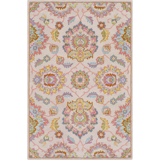 Rajhari Rug - 21791 by Surya in beige, blue, pink, olive, burnt orange, mustard. Made from 100% wool in a unique style.