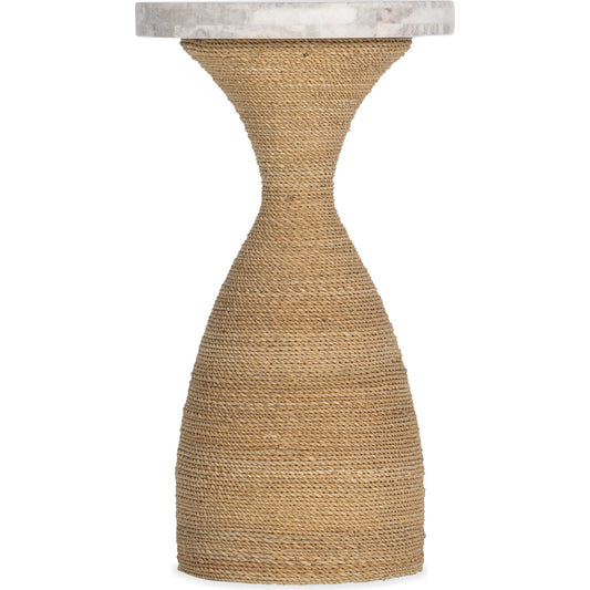 Surfrider Drum Table by Hooker Furniture. Made from resin, rope, stone veneer in a coastal style.
