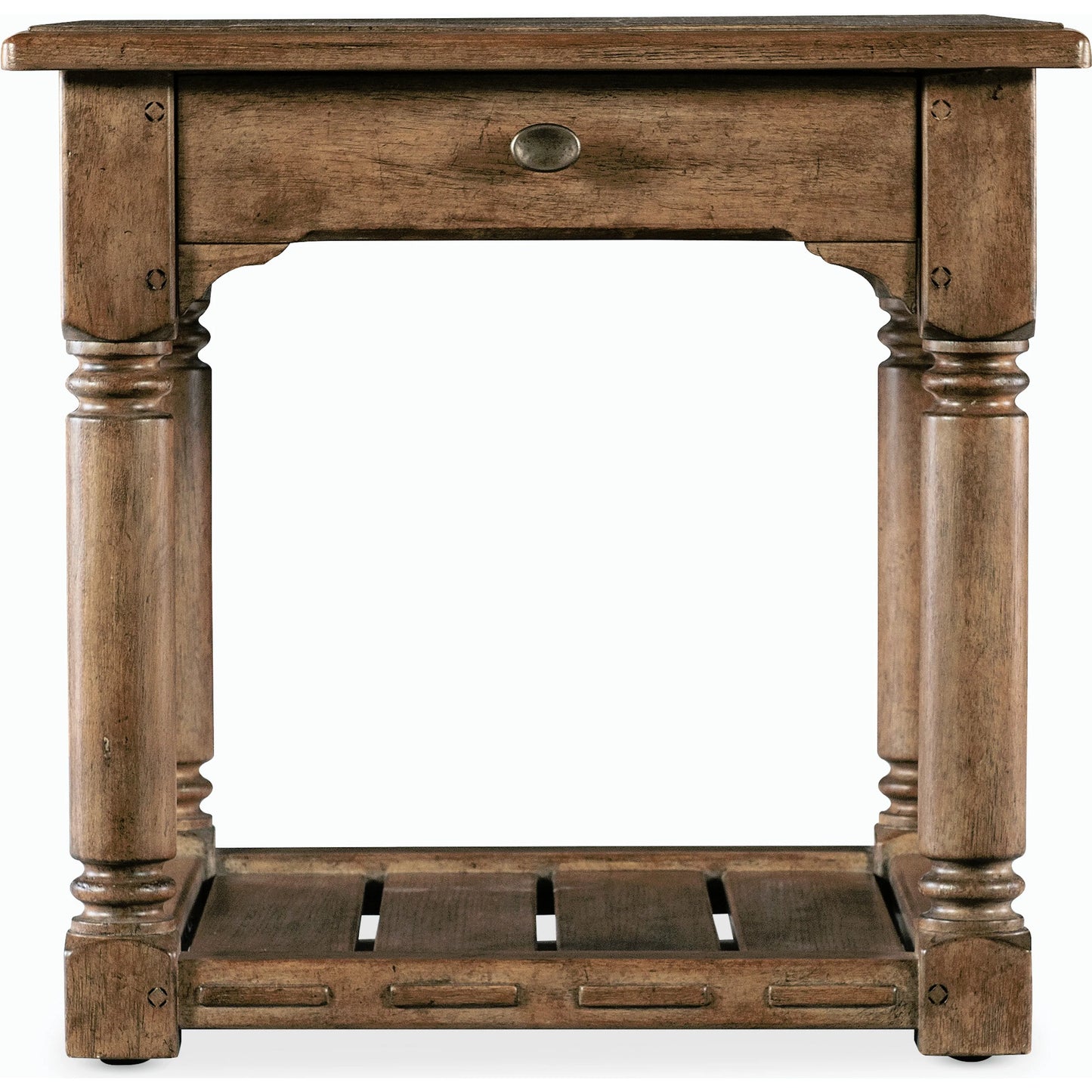 002 SI-2185775 | Additional Silo | Americana Side Table by Hooker Furniture in honey. Made from oak veneers with solid-wood edge top in a traditional style.