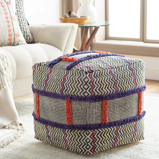 Raja - 26321 by Surya in orange, plum. Made from 100% cotton, 100% polybeads in a eclectic & global style.