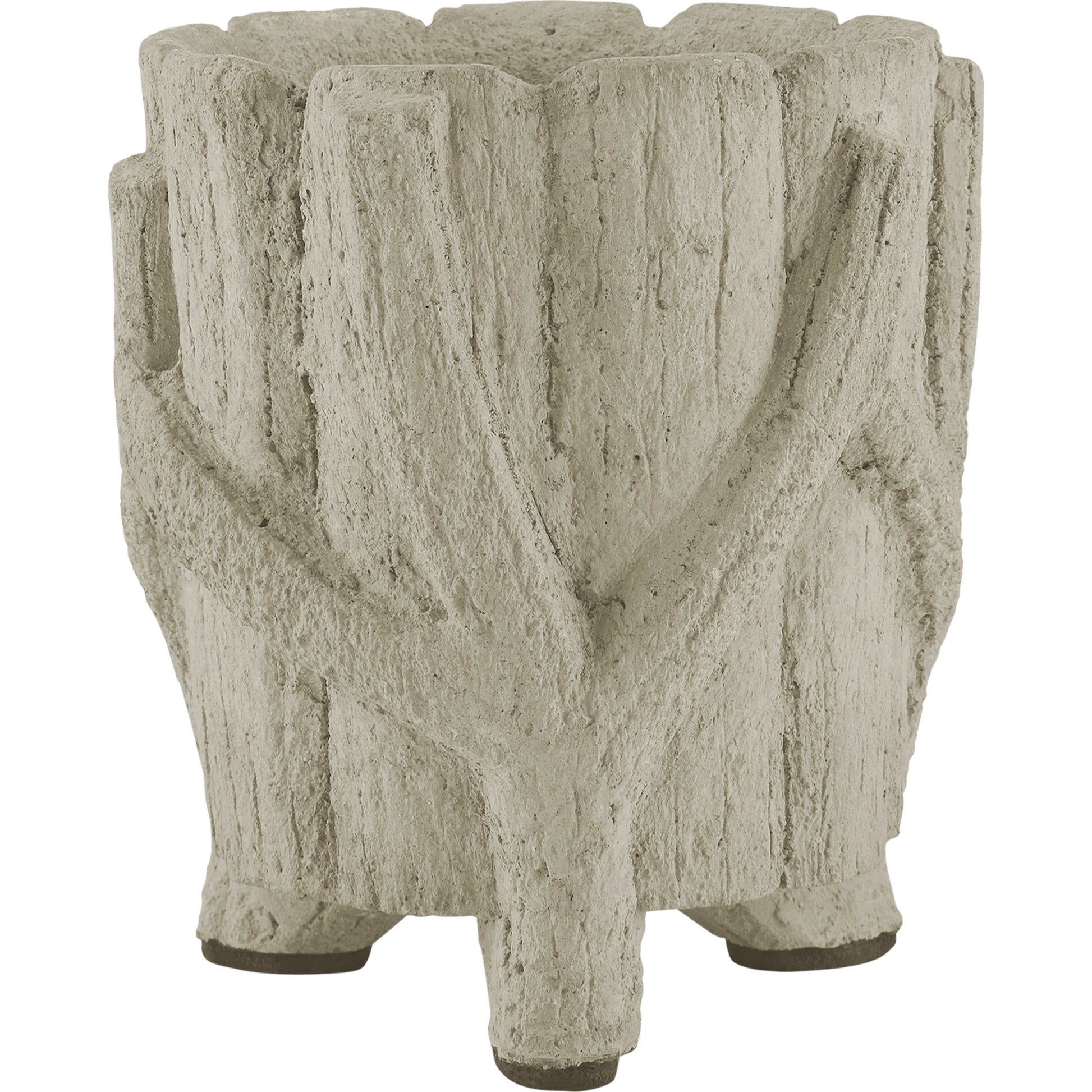 Faux Bois Planter by Currey and Company in portland, faux bois. Made from concrete, iron in a rustic style.