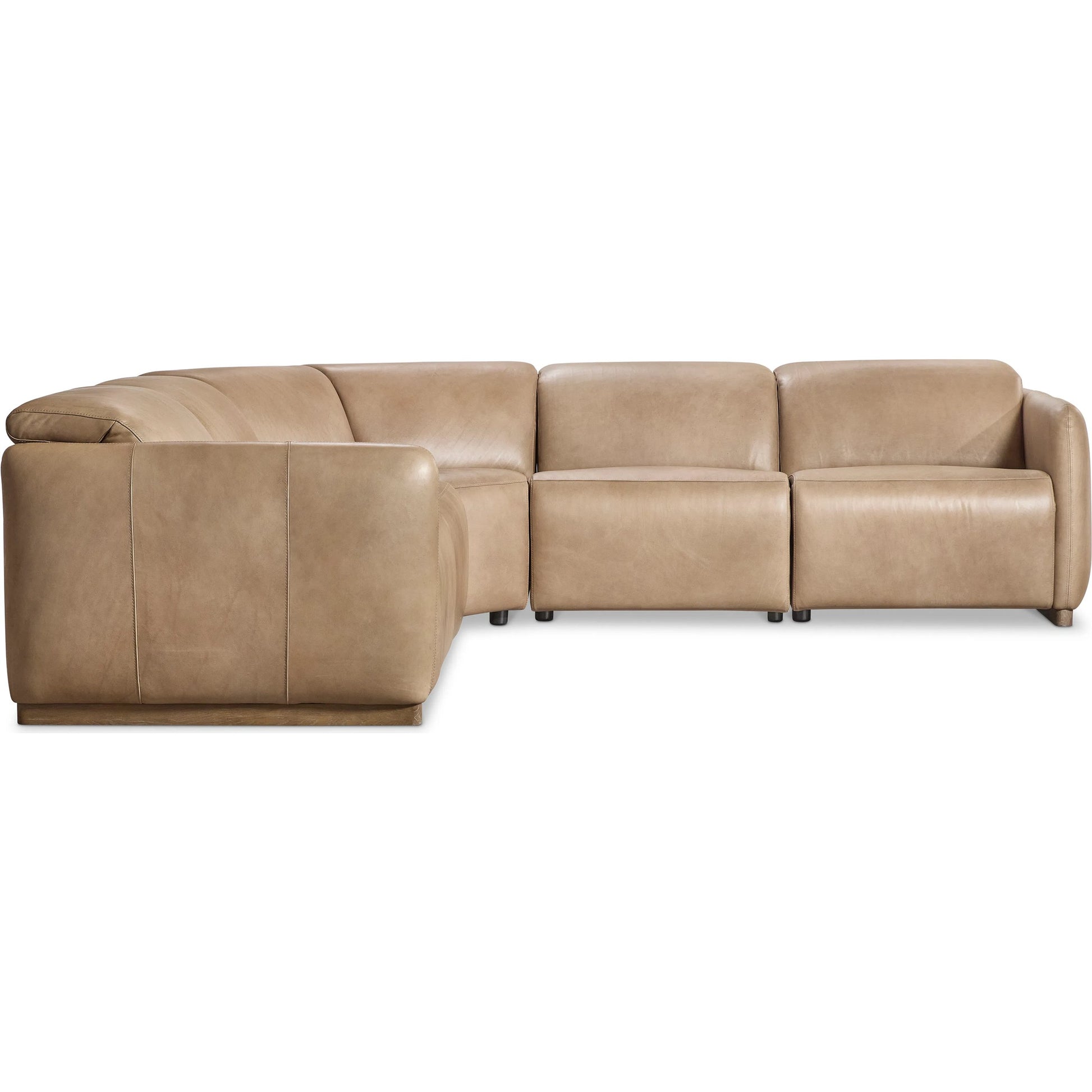 Alta 5-PIECE Leather Power Motion Sectional by Bernhardt in beige, tan. Made from leather in a unique style.