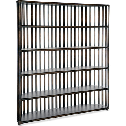 Retreat Slatted Bookcase by Hooker Furniture. Made from oak veneers, rope in a cottage & farmhouse style.