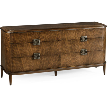 Toulouse Dresser by Jonathan Charles in walnut. Made from walnut quarter figured veneer in a modern style.