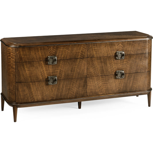 Toulouse Dresser by Jonathan Charles in walnut. Made from walnut quarter figured veneer in a modern style.
