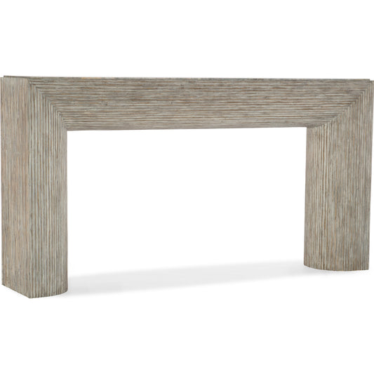 Amani Sofa Table by Hooker Furniture in brie. Made from pecan veneers, marble veneers in a eclectic & global style.
