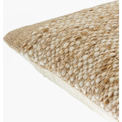 Rukmini Pillow - 523865 by Surya in ivory, brown. Made from wool, polyester, cotton in a modern style.