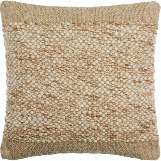 Rukmini Pillow - 523865 by Surya in ivory, brown. Made from wool, polyester, cotton in a modern style.