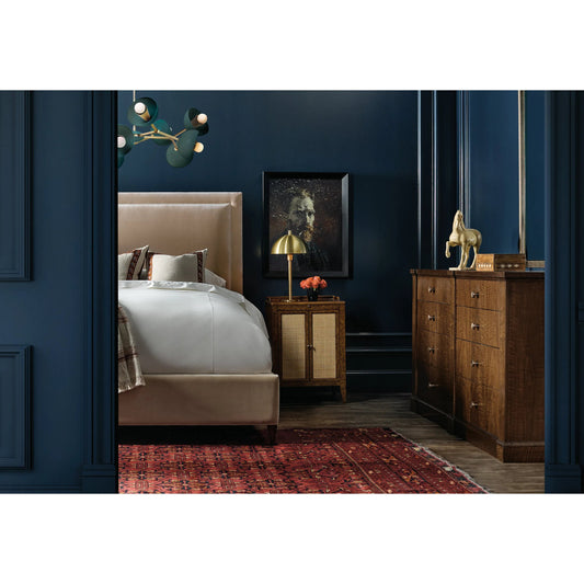 Archives Upholstered Bed by Hooker Furniture in liber oat and classic walnut. Made from wood, fabric in a unique style.