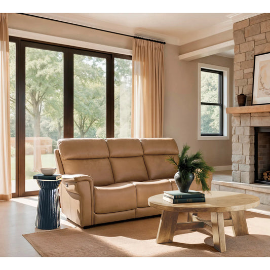 Lyra Zero Gravity Power Sofa by Hooker Furniture. Made from leather in a traditional style.