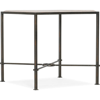 End Table by Hooker Furniture in dark charcoal. Made from marble, metal in a modern style.