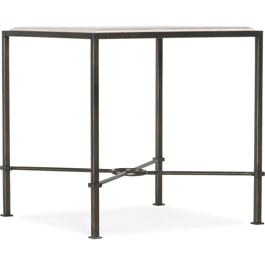 End Table by Hooker Furniture in dark charcoal. Made from marble, metal in a modern style.