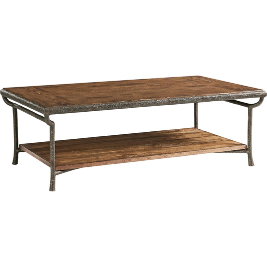 Forge Iron Cocktail Table by Jonathan Charles in cast metal finish. Made from main aluminum in a unique style.