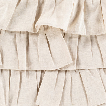 Ruffle Indoor/Outdoor Pillow by Surya. Made from 55% linen, 45% cotton, 100% cotton in a modern style.